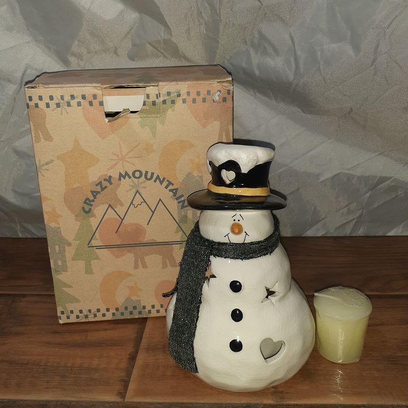 Crazy Mountain Snowman votive
