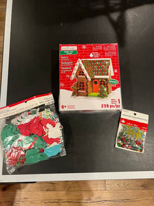 1 3-D house,1 package foam stickers & 1 confetti Christmas house, stickers, and confetti