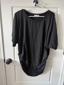 - Black rouched side short sleeve top Women's XL 16