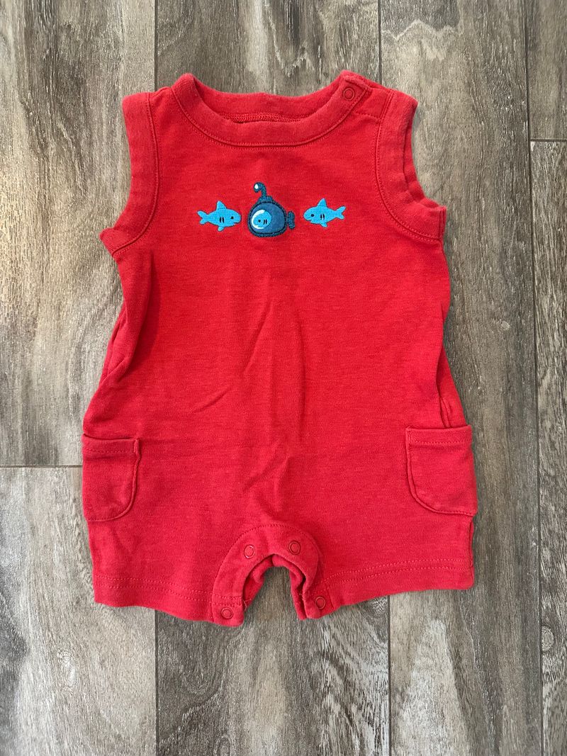 0-3month Red shark romper Newborn