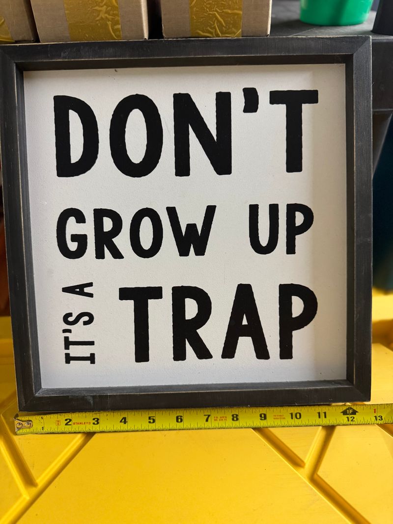 Wooden Decor for House or Kids Room Play room decor, dont grow up sign