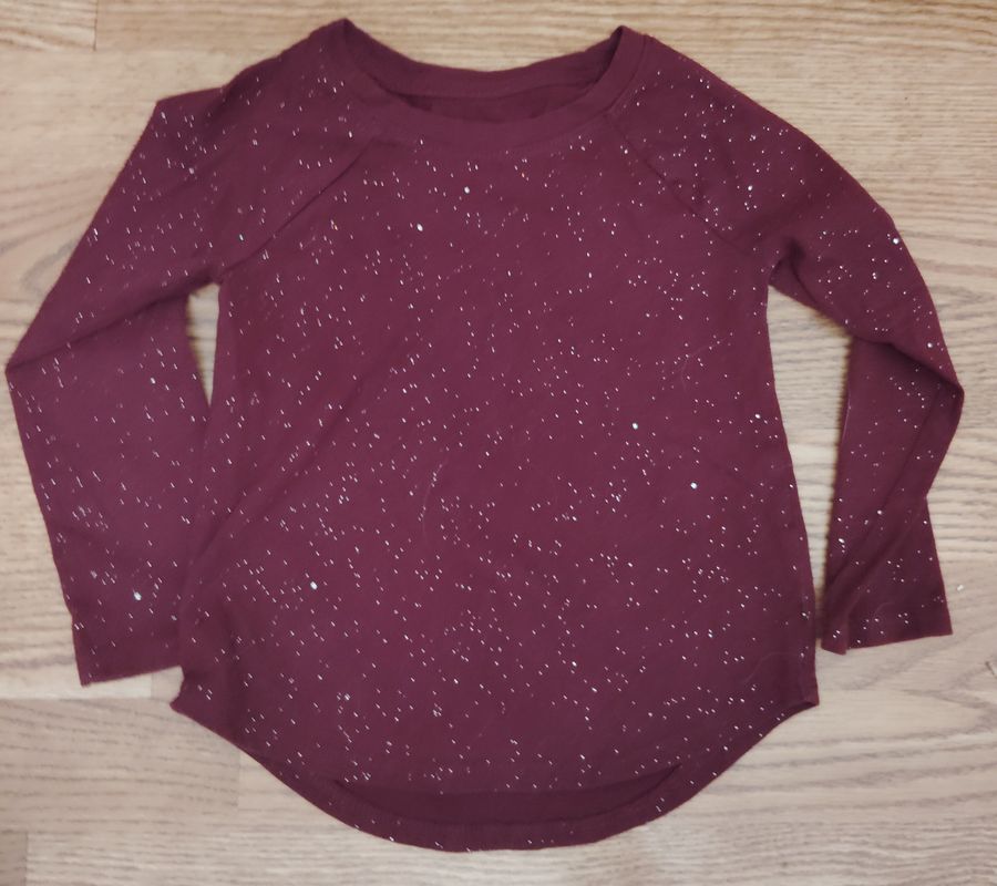 Cat & Jack Maroon with sparkles long sleeve top 4T