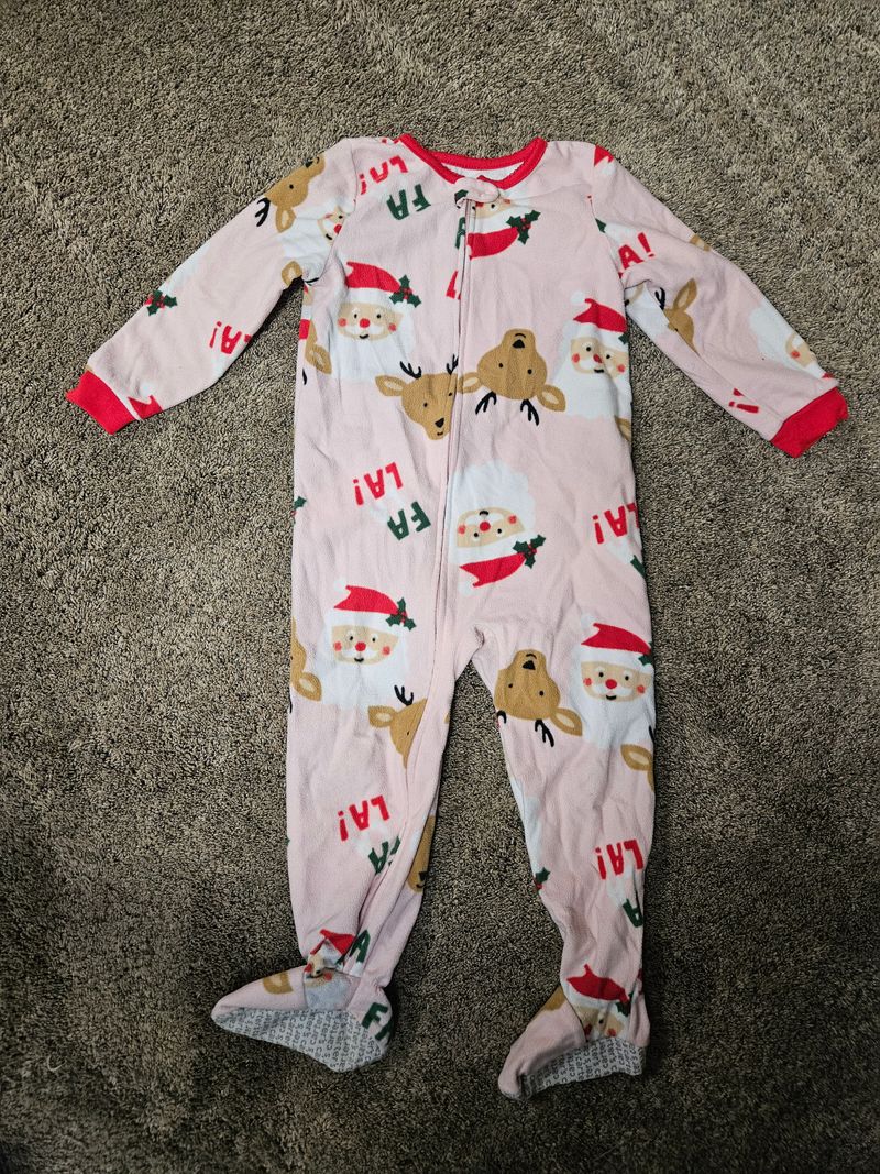 Carter's Christmas fleece sleeper 4T
