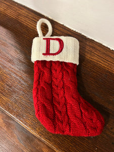 D mini Christmas Stocking 7 inch long knit