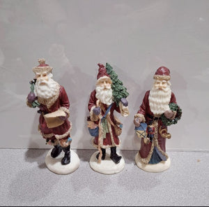 Vintage Cedar Creek Collection Santa Claus Figurines - hand painted. 6" tall
