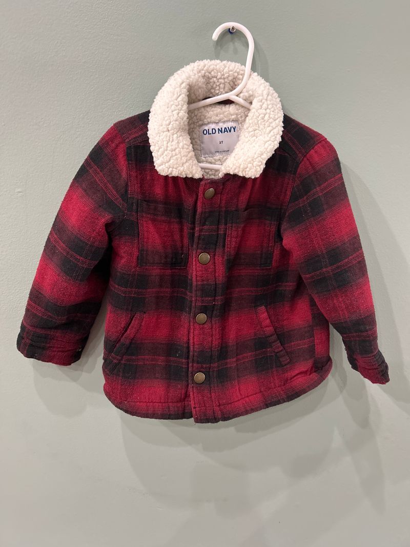 Old Navy Red and black buffalo plaid jacket 2T