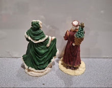 Load image into Gallery viewer, Vintage Kirkland&#39;s Father Christmas Figurines - hand painted. 3.5&quot; tall
