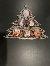 Load image into Gallery viewer, 2 christmas tree silver picture frames 2 christmas tree silver picture frames 5 pictures in each frame
