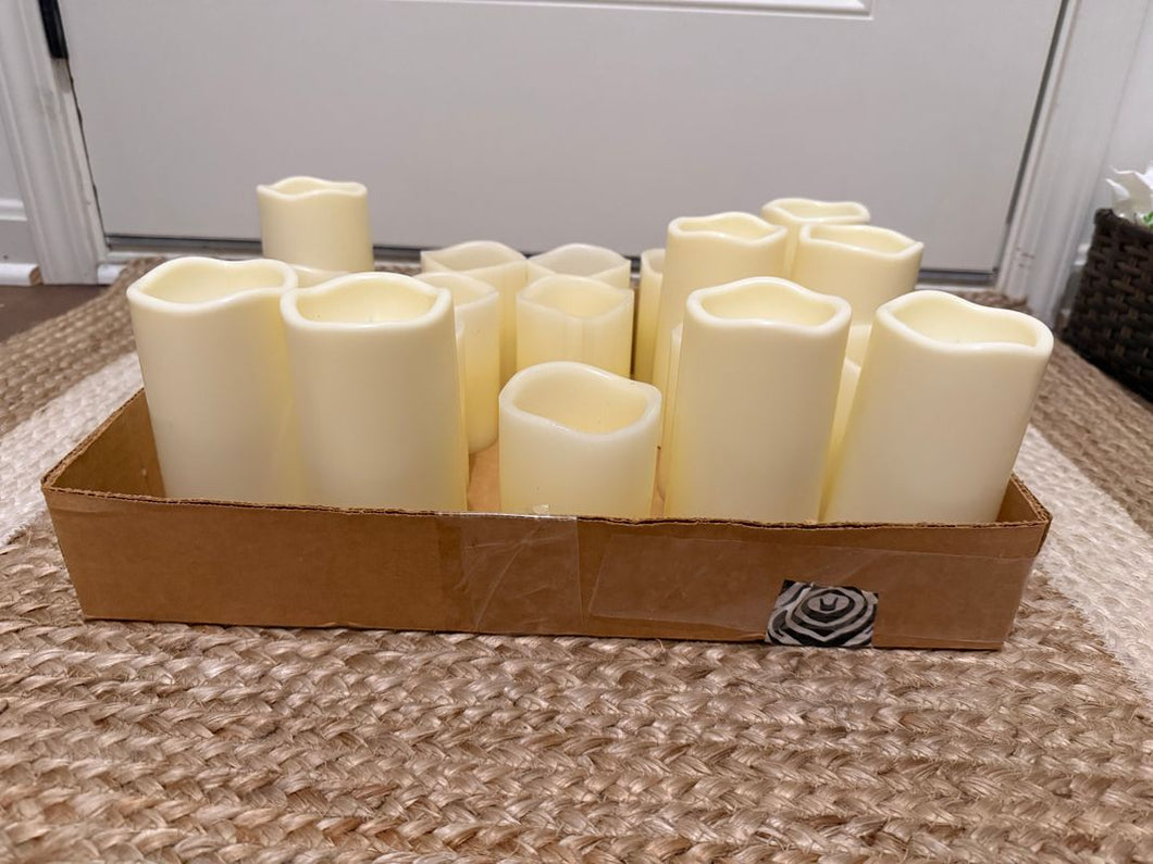 - 18 battery operated candles 4 inch and 5.5 inch