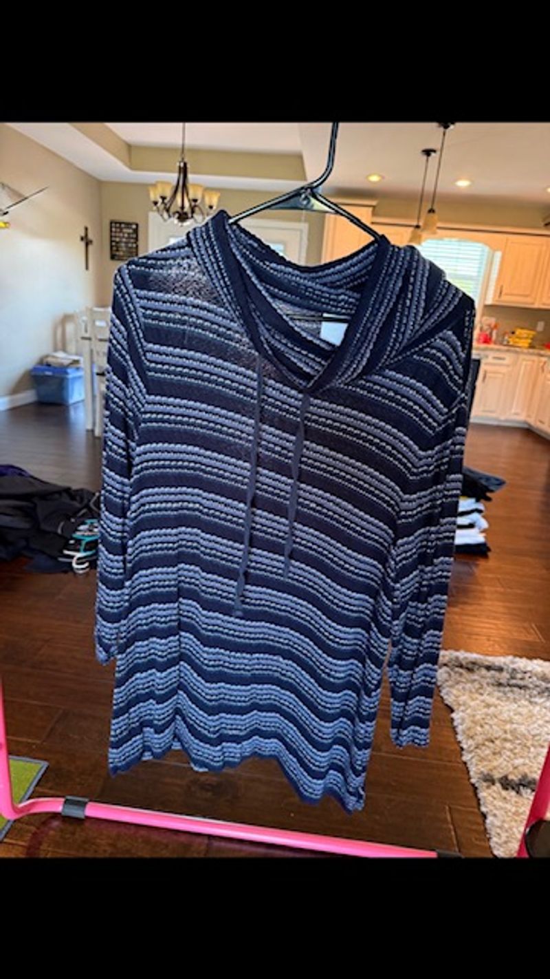 . navy 3/4 sleeve knit turtleneck top size 1X Women's - XXL