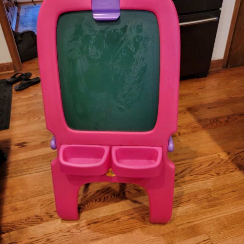 Crayola Dry Erase and Chalkboard Easel - a little writing on chalkboard Educational