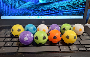 10 Mini Soccer Ball Fidget Spinners New. Size 1.5" Figures and Animals