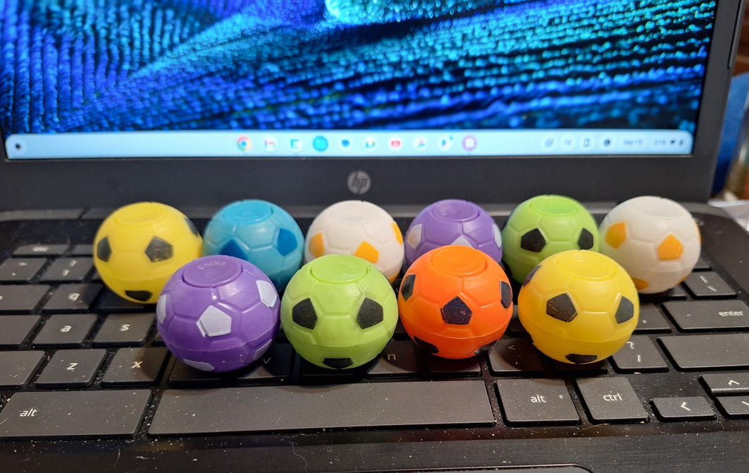 10 Mini Soccer Ball Fidget Spinners New. Size 1.5