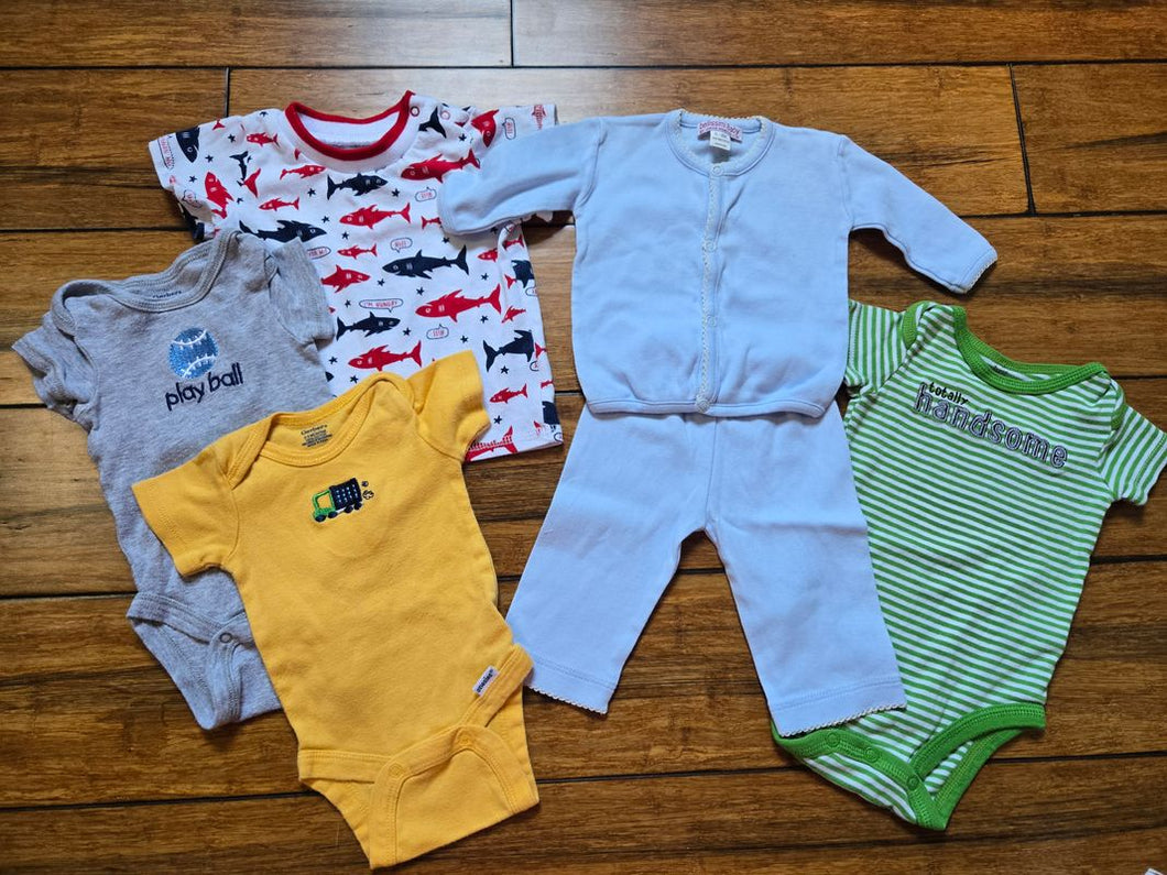 0-3 Months Clothing Bundle All 0-3 months and green striped onesie is a small 3 Months