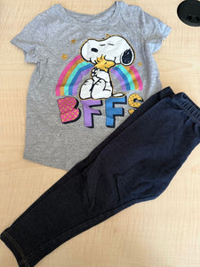 Jumping beans Snoppy ahirt and leggings 2T