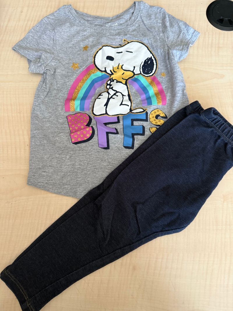 Jumping beans Snoppy ahirt and leggings 2T