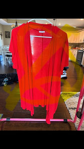 . thin red short sleeve cardigan Women's - XXXL