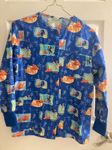 Disney Nemo scrub jacket Disney Nemo blue print scrub jacket with buttons, great shape. Women's - XS