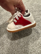 Load image into Gallery viewer, Wee Squeak red/white loafers boutique Shoes Squeak when baby walks! 4 (Toddler)
