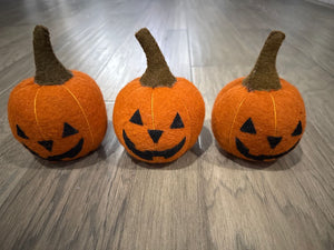 Home Goods 6 inch pumpkins can be reversed to just plain side