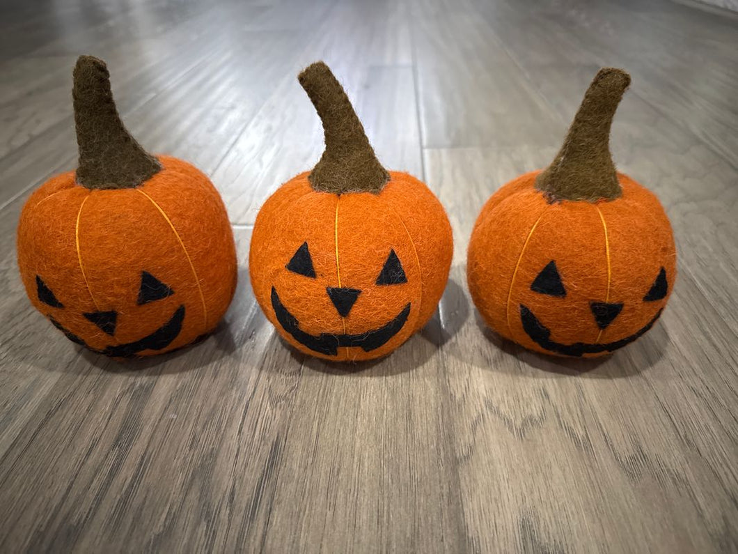 Home Goods 6 inch pumpkins can be reversed to just plain side