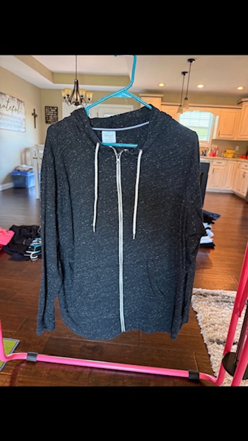 . zip up jacket grayish black Women's - XXXL