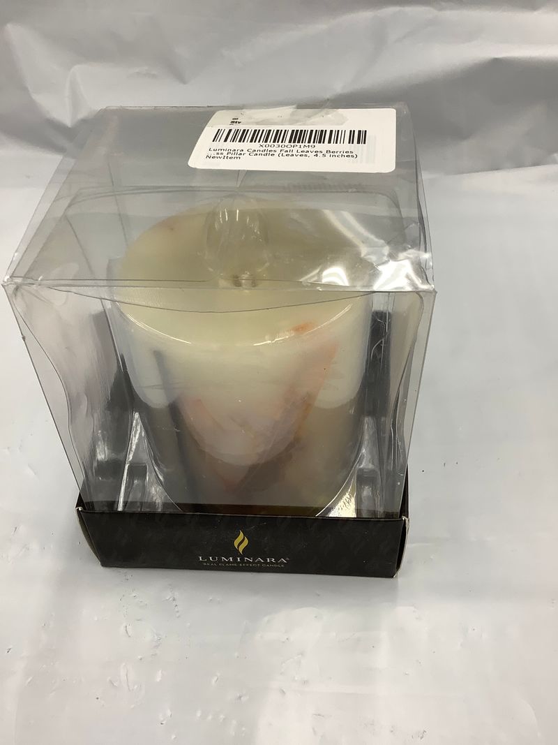 Luminara NWT Flameless 3.5x4.5 pillar fall candle, see photo box condition