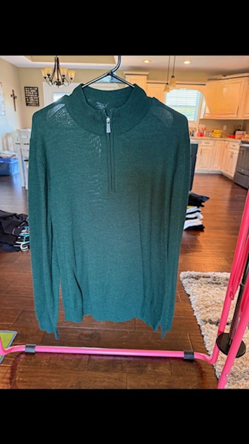 . green 1/4 zip sweater Women's - XXL