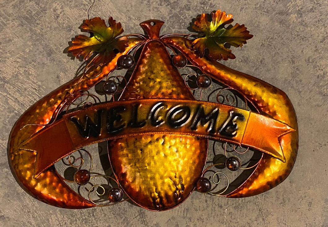 Metal Fall Welcome Sign