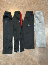 Load image into Gallery viewer, Nike &amp; Under Armour 4 Athletic Pants Bundle Gray pair has scuffed knees 3T
