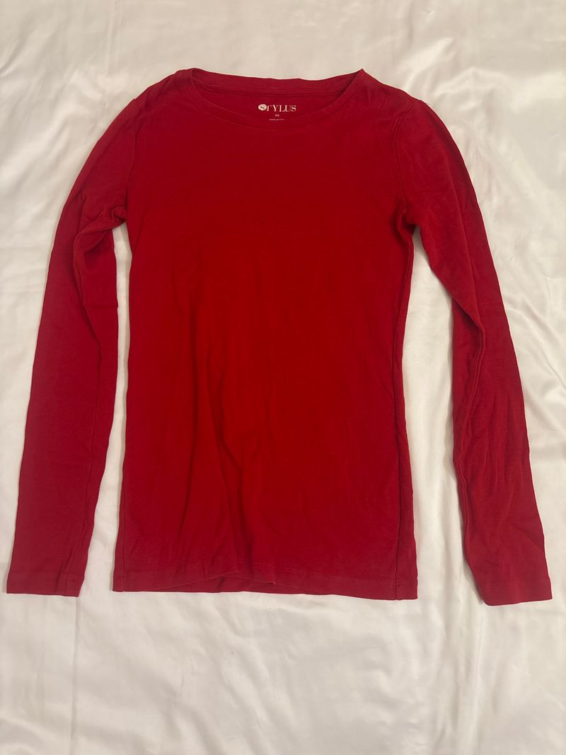 Red long sleeve shirt  Women's - XS