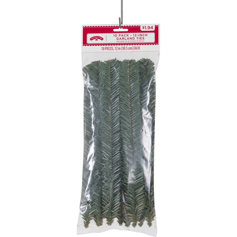 Holiday Time - Christmas NIP 4 Sets of 10 Piece Garland Ties, 12