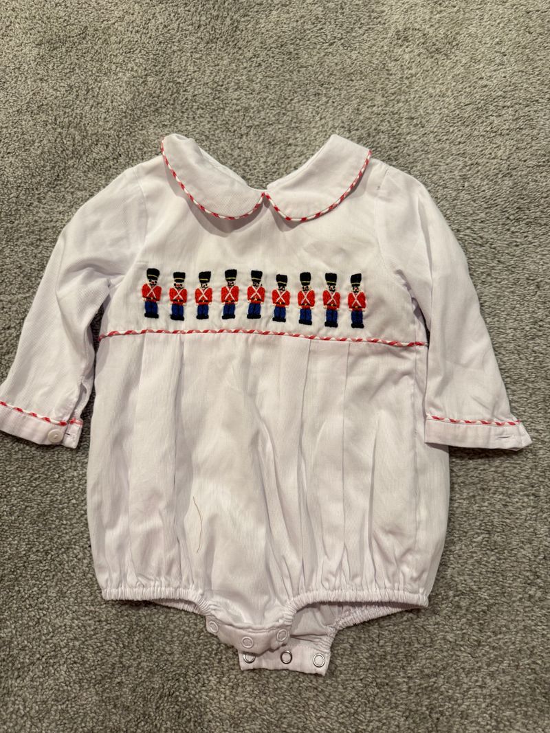 Eliza James Boutique worn once Nutcracker Embroidered Bubble 18 Months