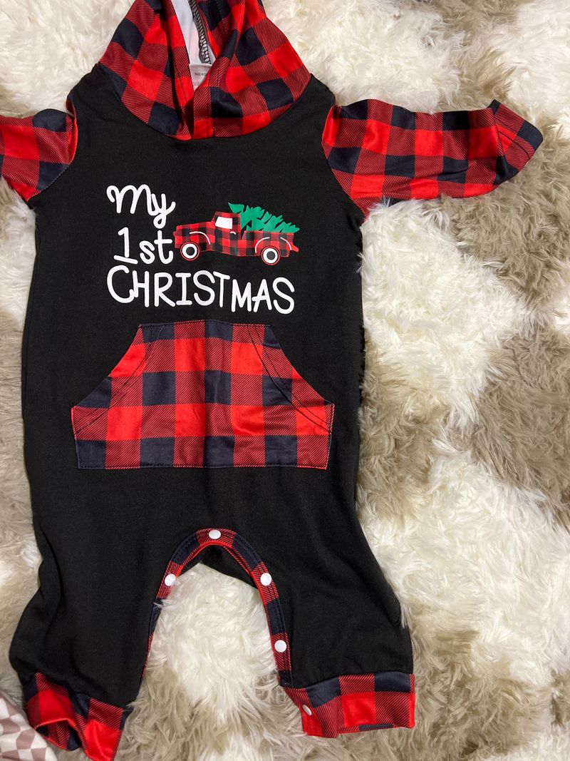 0-3 jumpsuit my first christmas 3 Months