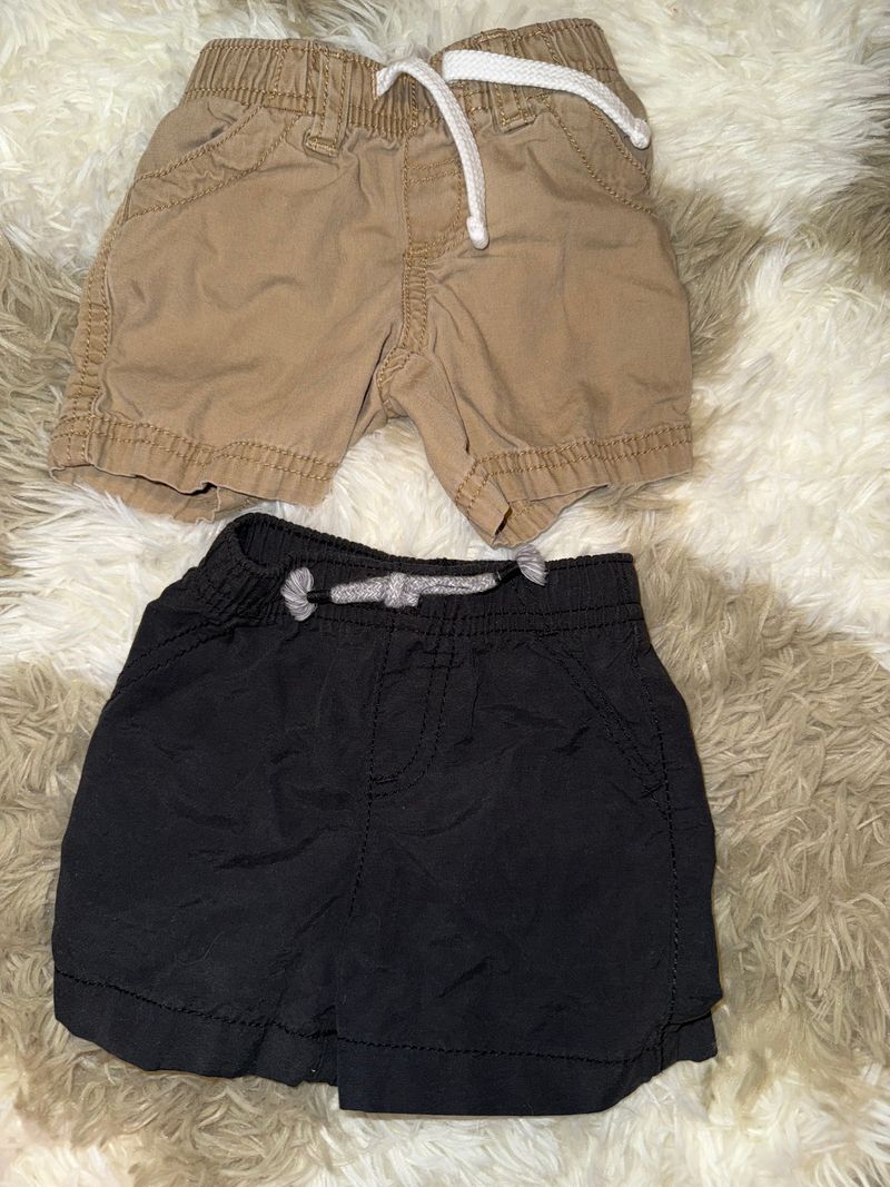 Old Navy/ Jumping Bean khaki and black shorts size 0-3 3 Months
