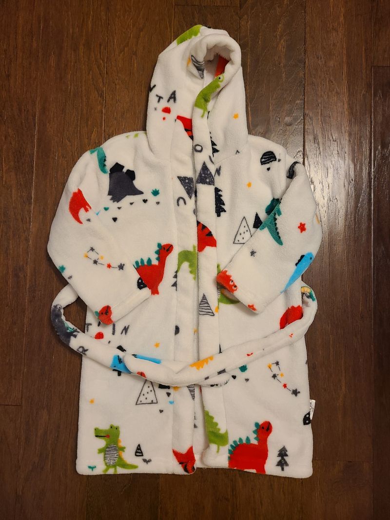 4T-5T dinosaur hooded fleece robe, WTR No size tag on robe 4T