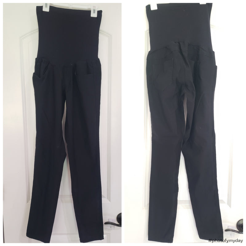 Medium black full panel maternity jeggings  Women's Med 8-10