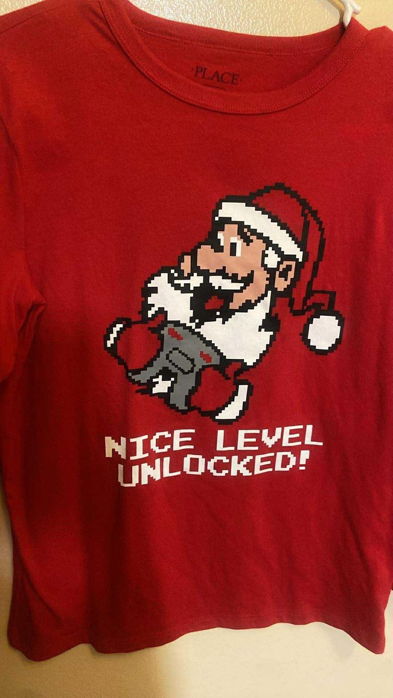 Childrens Place Nice Level Unlocked Christmas long sleeve 10/12 10