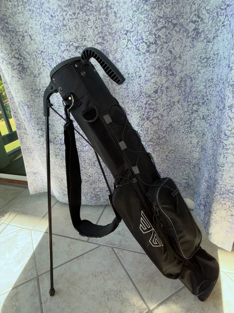 Standing Youth Golf Bag Small golf bag for kids with just a few clubs. Black