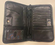 Load image into Gallery viewer, Thirty-One Timless Wallet 10 card slots, pen holder, 2 inside and outside zipper areas
