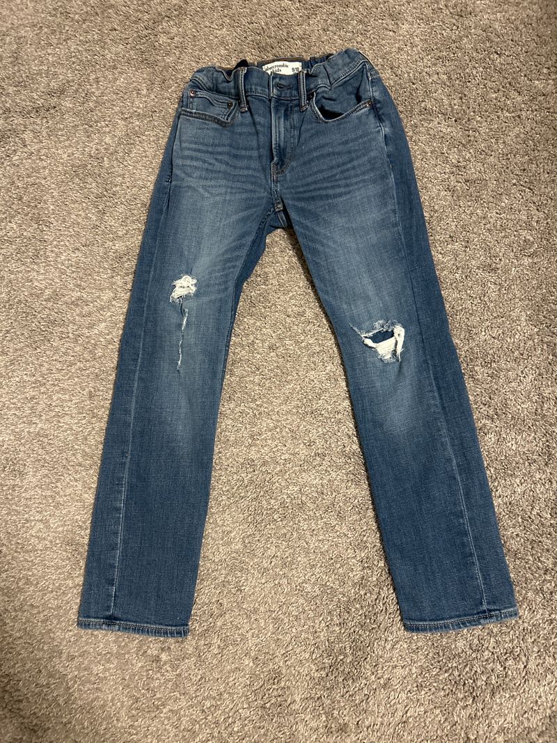 Abercrombie Jeans with patched rips size 9/10 9