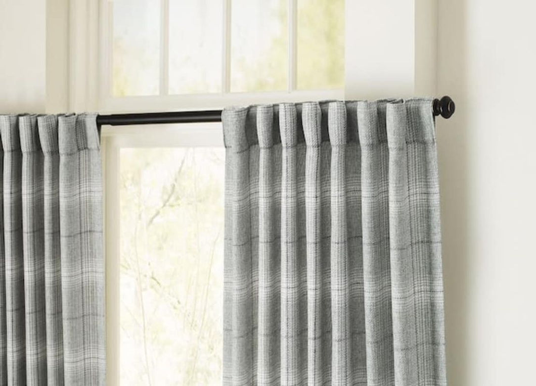 1 Pkg Allen and Roth Englewood Gray Curtains 1 Panel, 50x84, Retail $40, Light Filtering