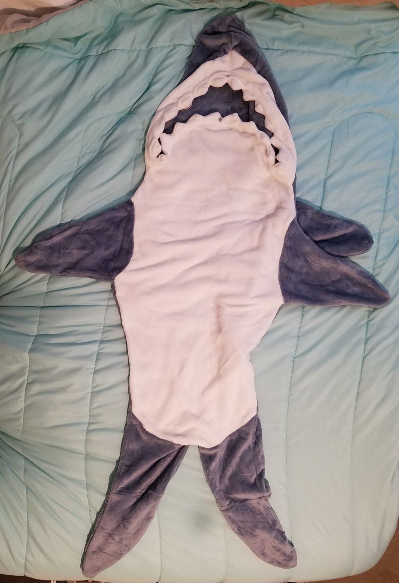 Unknown Shark bag/suit, about 5 feet tall, gray & white, lightweight Accessories