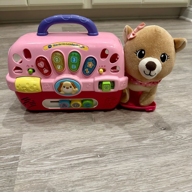 VTech Care for Me Learning Carrier, Pet Carrier, Plush Dog, Light Up Activity Panel Figures and Animals