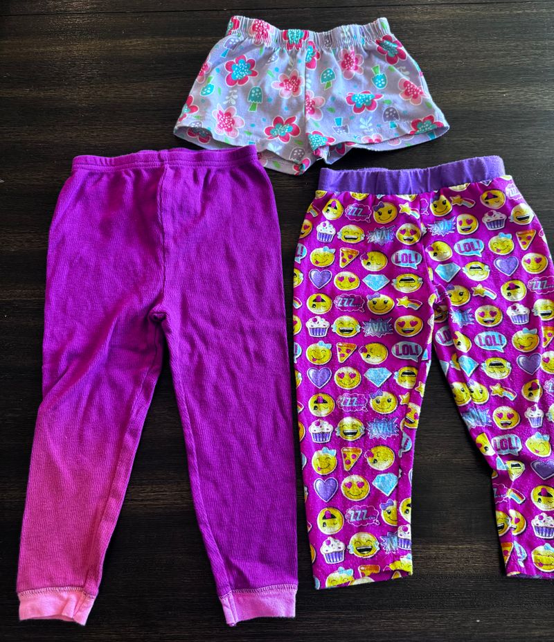 3 random pajama pants  4T