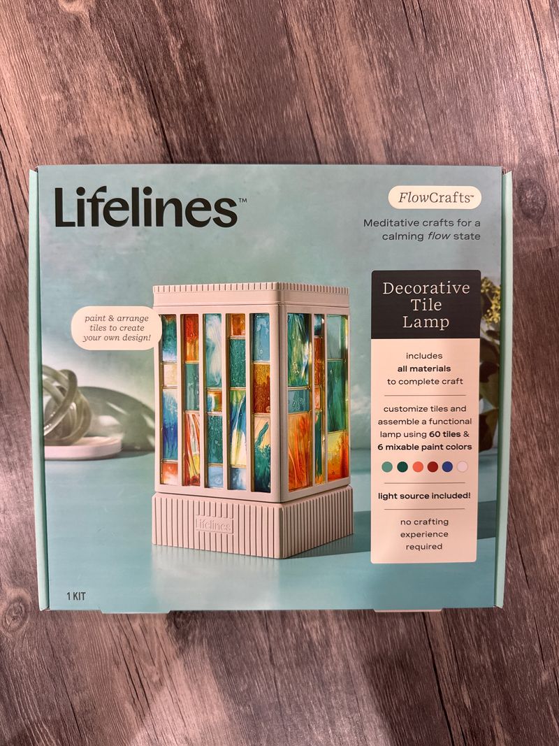 Flowcrafts Lifelines Decorative Tile Lamp NIB Never opened. Has tiles paint colors and light source.