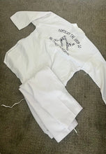 Load image into Gallery viewer, Tae Kwon Do Dobok 2 pc set white pants and top sz 3 170 eqv to youth XL EUC
