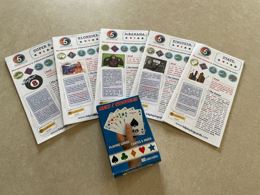 5 different card games in one with all cards Has instructions for all 5 games included great fun