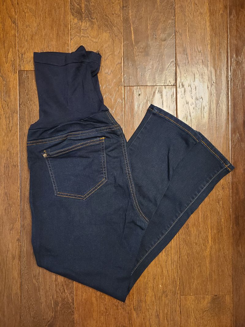 Bellavida Maternity, dark denim skinny jean pants faux pockets, like new Women's Large 12-14