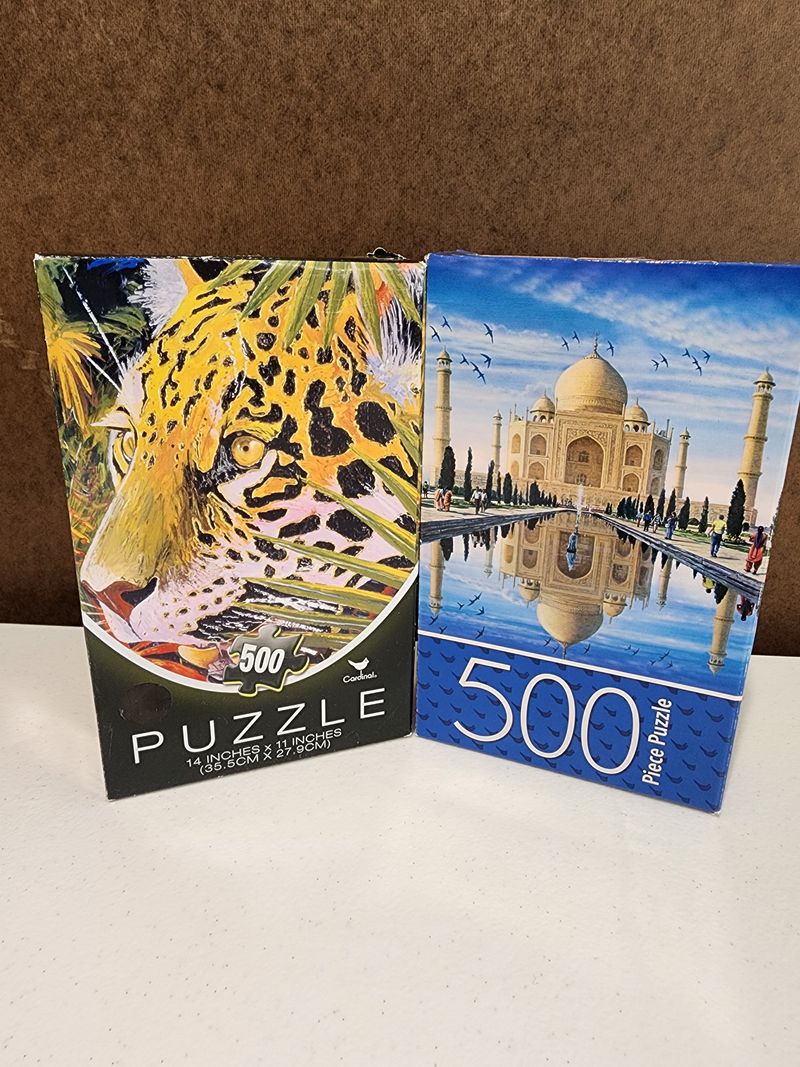 500 piece puzzles qty 2 animal/Taj mahal NEW IN BOX